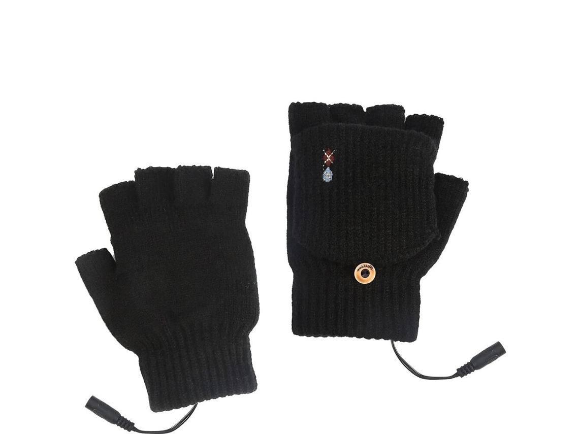 Grises Nº1 Par Guantes Eléctricos Calefactables Usb Temperatura Ajustable Medio Dedo Térmicos Invierno Ciclismo Esquí