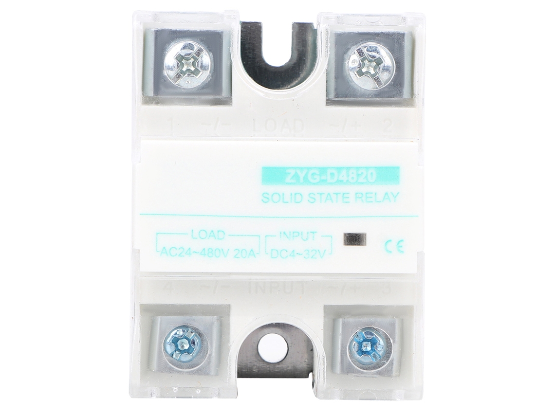 Relé De Estado Sólido Led Indicador Zyg-d4820 4-32v 20a 24-480v Para Equipos Eléctricos Y Control
