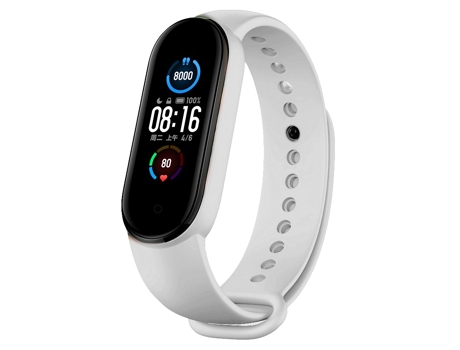 Correa de reloj inteligente para Xiaomi Band Mi 5 Silicona de color sólido, Longitud: 24,5 cm (Blanco)