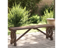 Banco de jardín de 115 cm de madera maciza de abeto Dkd Home Decor