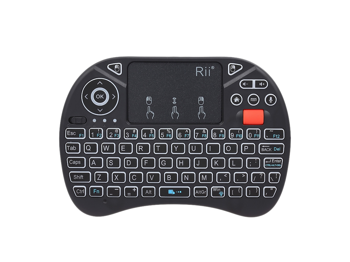 Teclado Inalámbrico De 2,4 Ghz, 71 Teclas, Panel Táctil, Ratón, Entrada De Voz, Retroiluminado Para Android Tv Box Y Pc.