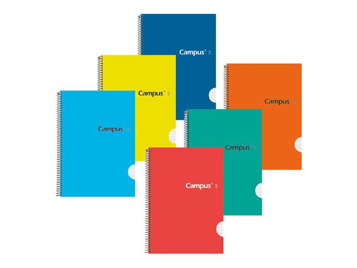 CAMPUS Bloc Cuaderno Espiral Tapa Dura - A5, Pauta 3mm