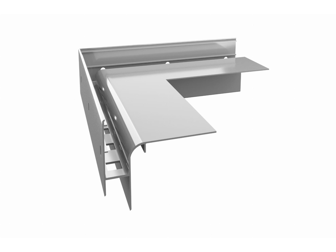 Perfil de esquina de alero de aluminio Renoplast® de 90° W30r gris  Acabados de Terrazas y Balcones  Elevación de suelos ventilados  Sistemas de drenaje de agua