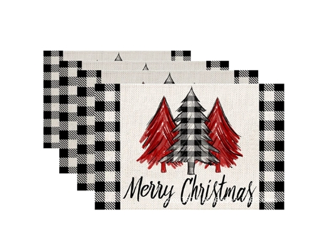 4 Uds mantel de Navidad, decoración del hogar del árbol de Navidad