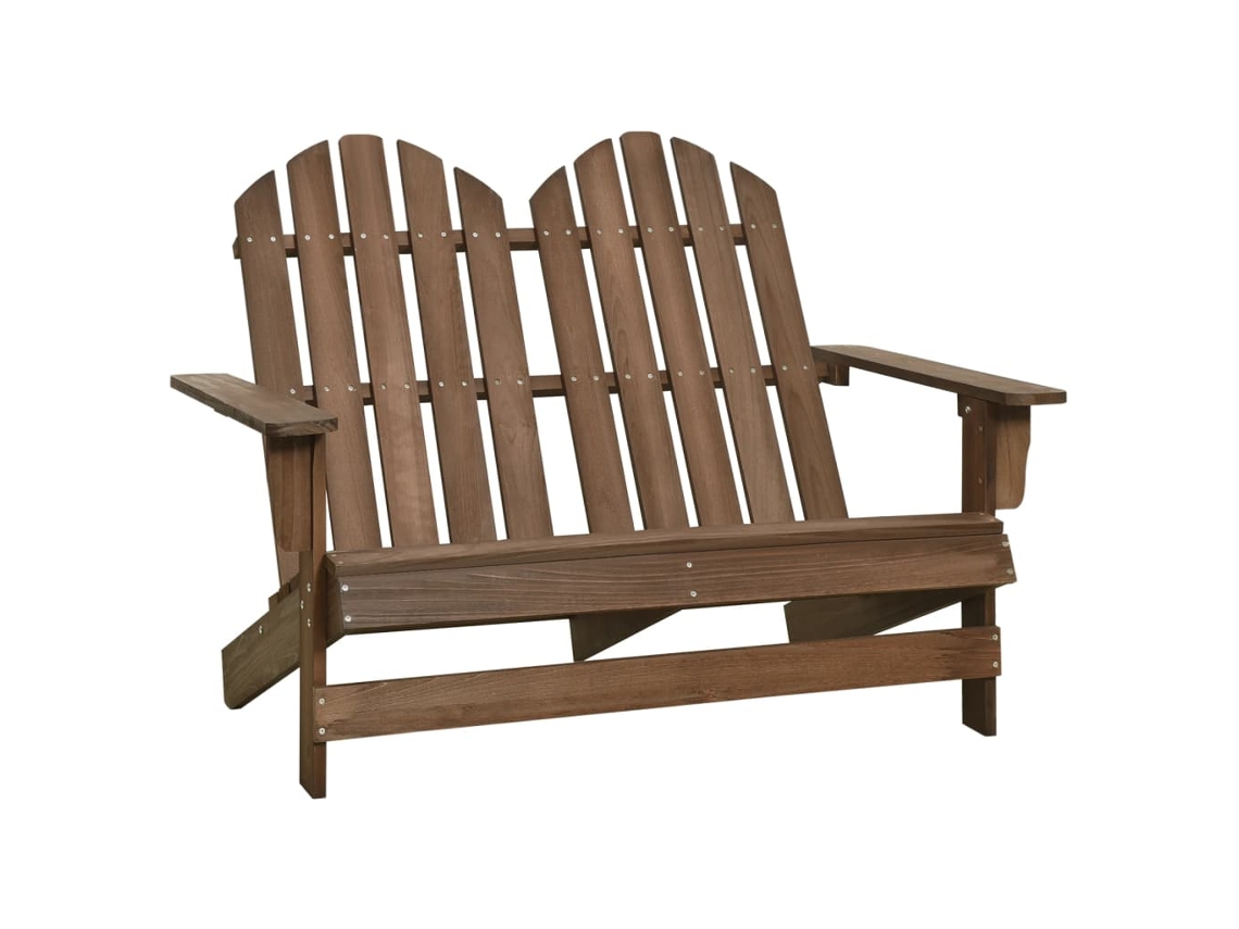 Silla de jardín Adirondack de 2 plazas DKD Home Decor en abeto macizo marrón