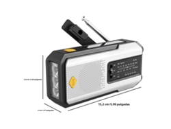Radio De Emergencia Solar (blanca) - Am/fm/noaa - Led - Alarma Sos - 2000 Mah - Recargable