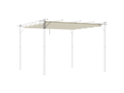 Cubierta Retráctil Para Pérgola De 3x3 M, 10 Agujeros, Color Crema.
