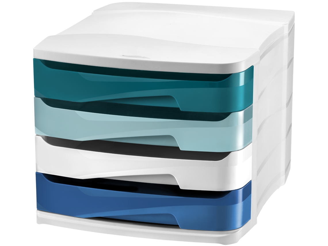 Caja de Cajón CEP Riviera 4 Cajones Blanco / Azul