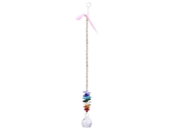 Lámpara de araña artesanal con colgante suspendido en forma de prisma de cristal arcoíris, perfecta para Navidad o para decorar una ventana.