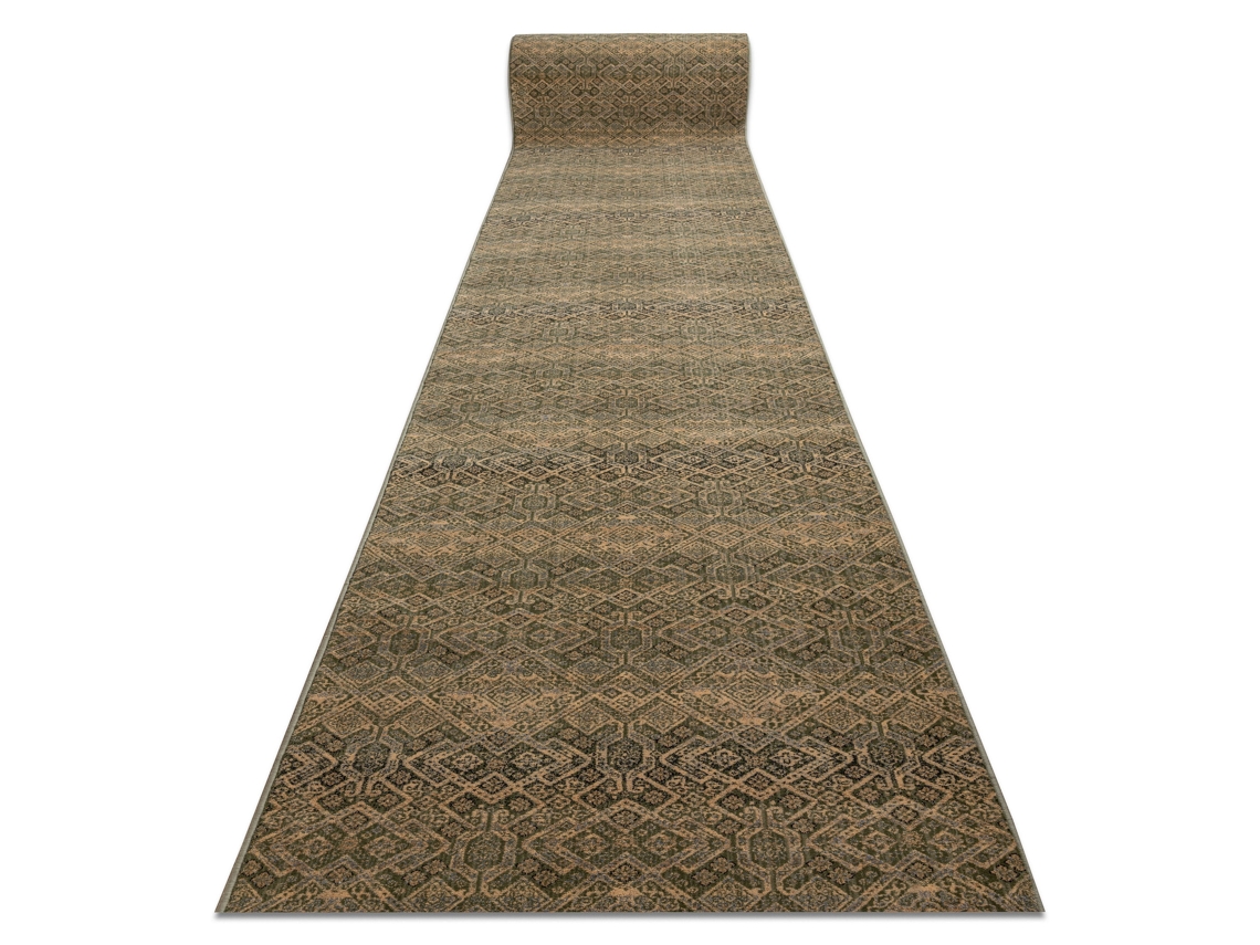 Alfombra De Pasillo Lana Keshan 1044/53533 Oriental Beige / Verde 80cm
