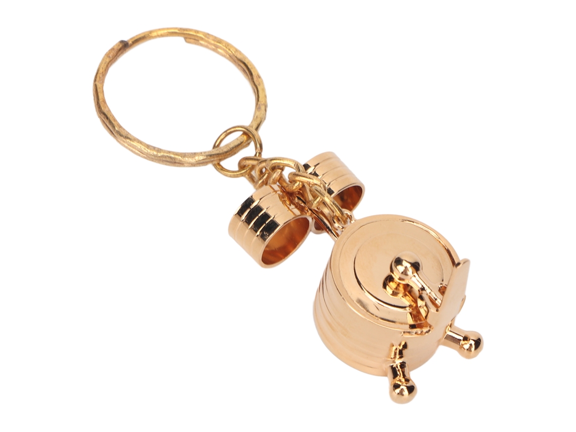 Llavero De Metal Ligero Y Atractivo Con Forma De Mini Pila Portátil, Ideal Para Decoración Y Regalo - Dorado