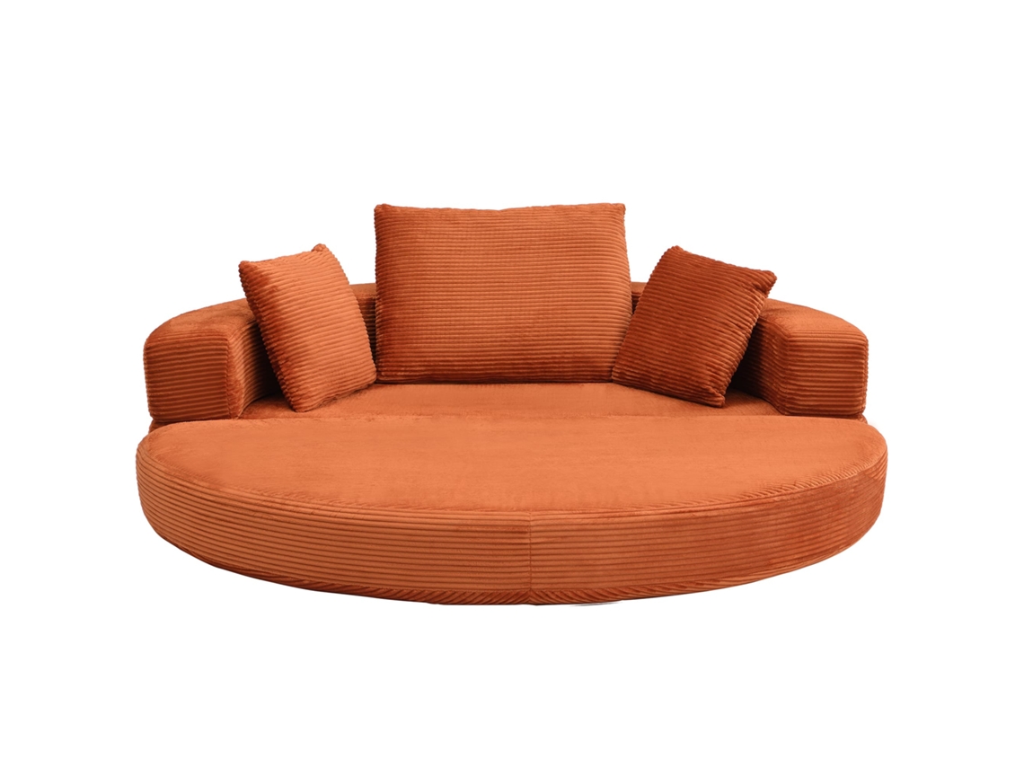 Sofá Cama Plegable Multifuncional 173x176 Cm - Modular Con Cojines, Tela De Chenilla - Naranja