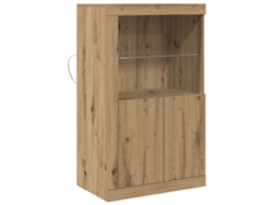 Maison Exclusive - Aparador Led Roble Artesanal 60,5 X 37 X 100 Cm