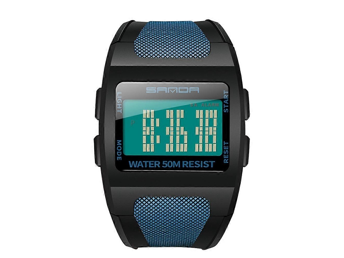 Reloj electrónico digital Sanda 222 para hombre, ideal para deportes al aire libre, montañismo y actividades al aire libre. Modelo multifuncional y profesional de forma cuadrada.