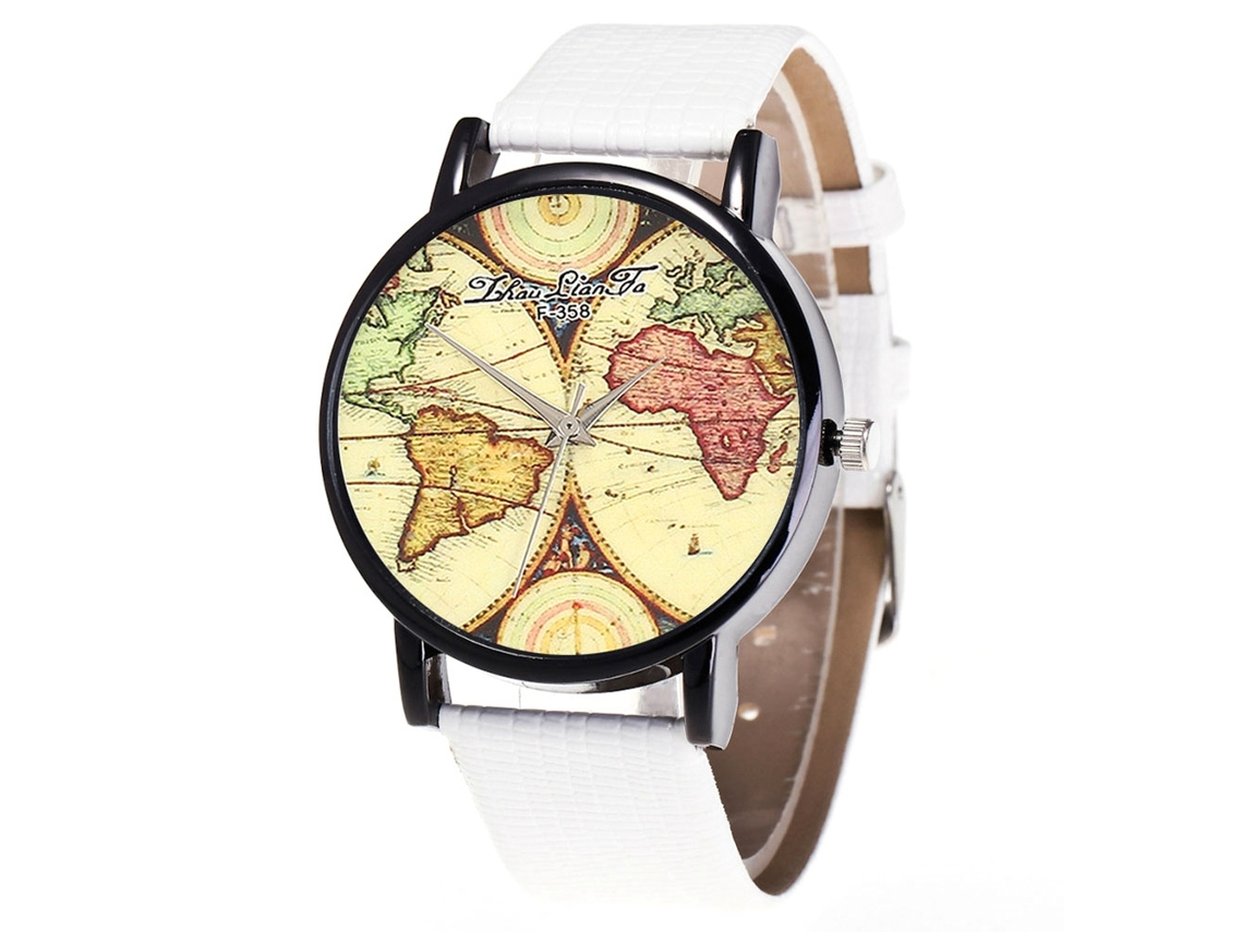 Reloj De Pulsera Analógico Para Mujer Con Correa De Pu, Movimiento De Cuarzo, Blanco - Regalo Elegante