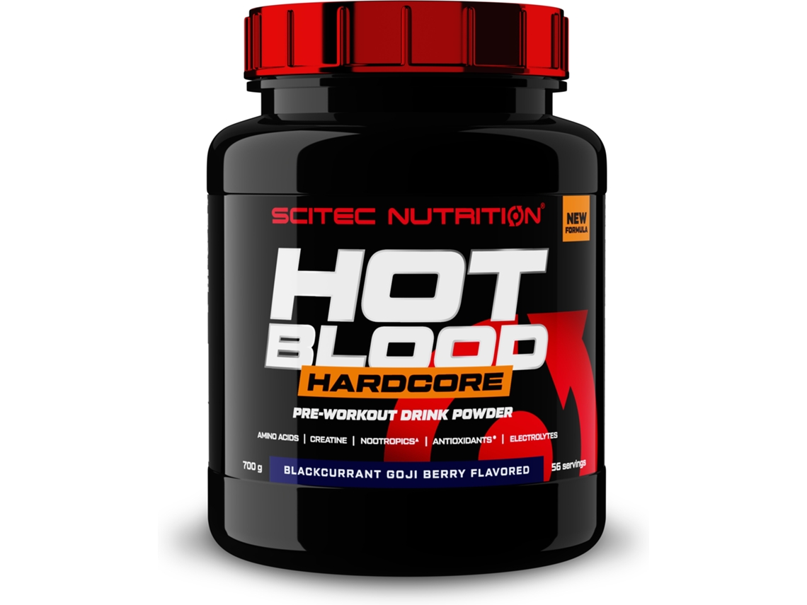 Suplemento Alimentar SCITEC NUTRITION Hot Blood Hardcore Fórmula Mejorada (700 Gr - Frutos Rojos)