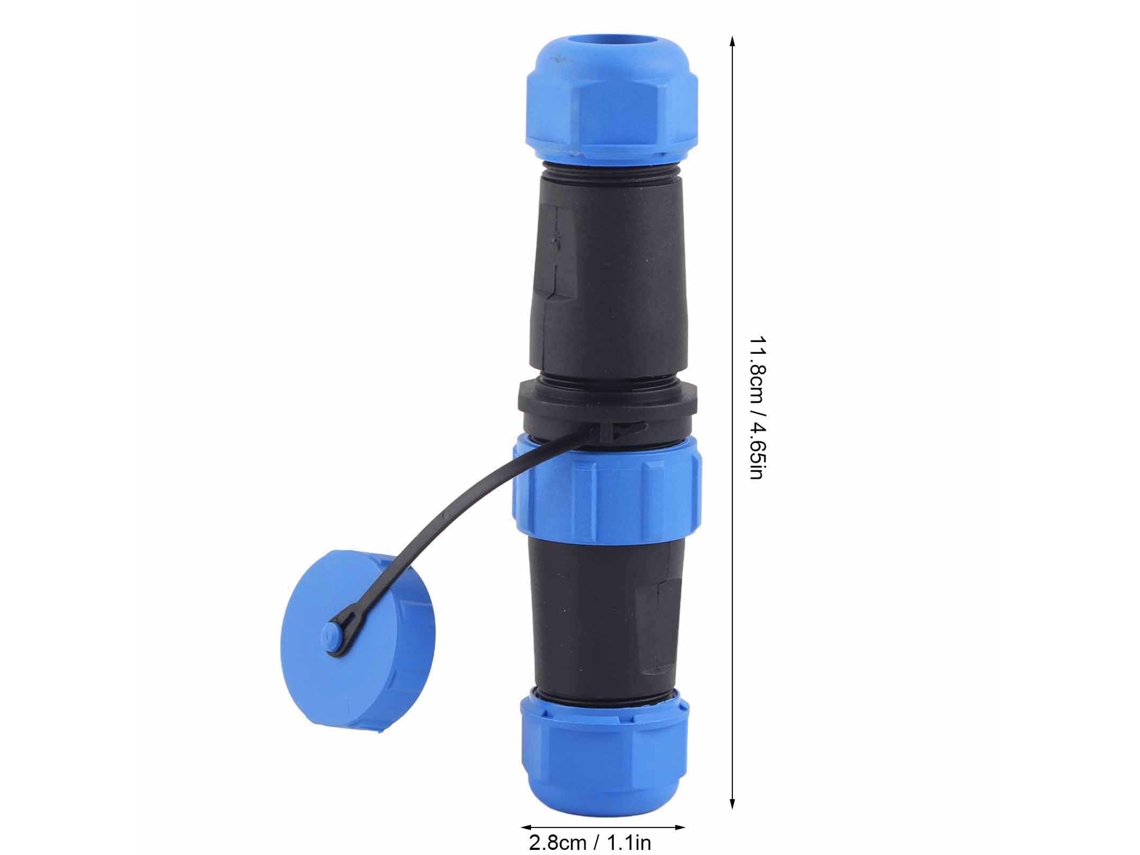Conector en línea de plástico impermeable para aves, enchufe y toma de corriente Sp21 IP68 de 12 pines