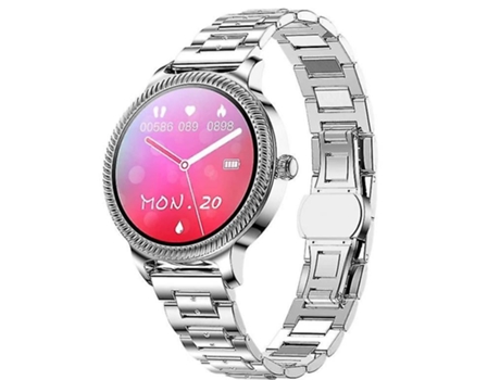 Reloj inteligente para mujer Correa de metal Pantalla táctil HD redonda Reproductor de música Bluetooth Monitoreo del sueño IP68 Resistente al agua...