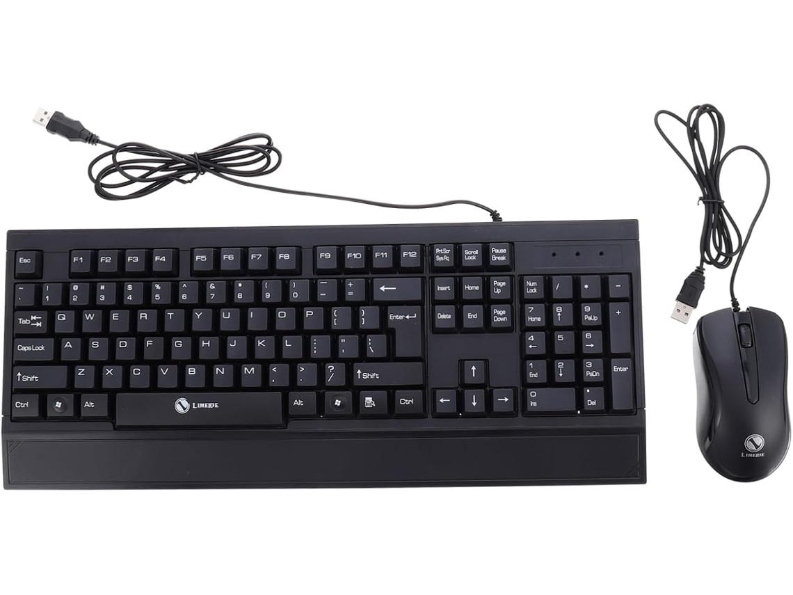 Juego de teclado y ratón USB ergonómicos para ordenador con reposamuñecas, 2 piezas para juegos y accesorios de ordenador - Gokoco