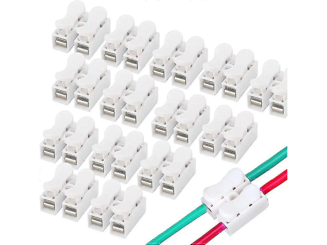 100 Conectores De Alambre De Resorte Ch-2, Terminales De Cable Eléctrico, Bloque Conector Para Cableado Eléctrico, 250v 6a 20-12 Awg