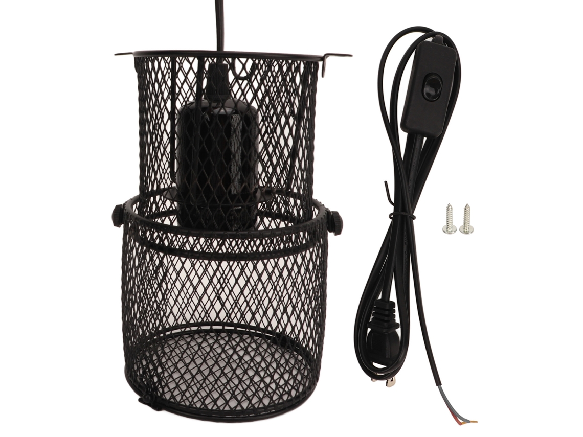 2026-protector De Red Retráctil Para Lámpara De Calor Reptil Con Base Cerámica E27 Y Plug Us 110‑120v
