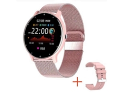 Reloj inteligente con Bluetooth y llamadas, monitor de frecuencia cardíaca, oxígeno en sangre y presión arterial, pantalla rosa, Bw0223 Ly Ebike