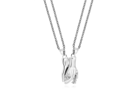 Collares colgantes de dos almas de un corazón para pareja, collar de parejas magnéticas
