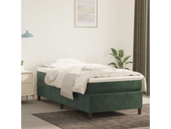Estructura De Cama Sin Colchón Terciopelo Verde Oscuro 80x200cm