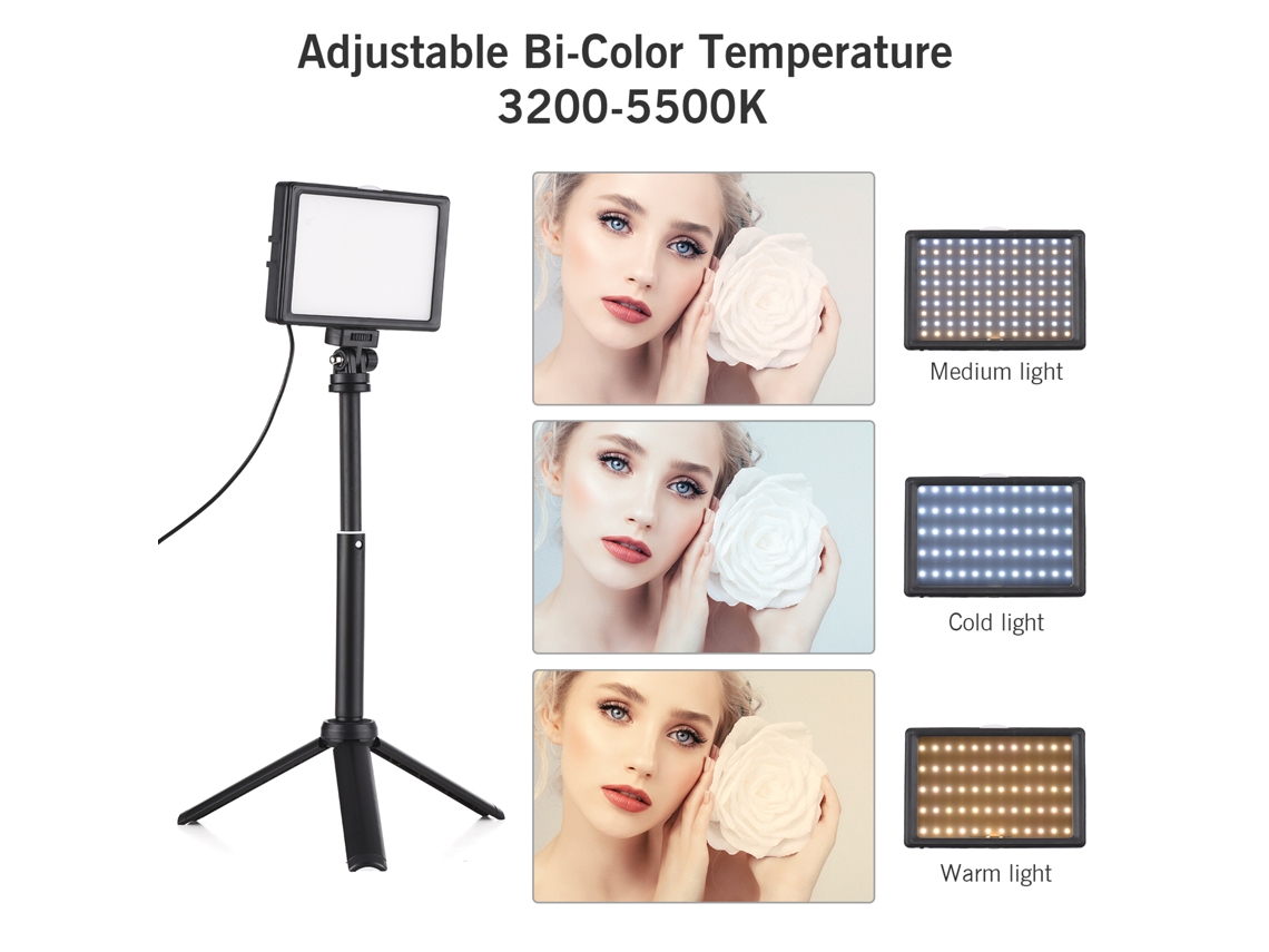 3 Paquetes Luz Led 15w Regulable Cri95 Con Trípode Y Filtros Para Vlog, Conferencias Y Fotografía