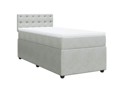 Maison Exclusive - Cama Box Spring Con Colchón Terciopelo Gris Claro 80x200 Cm