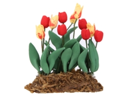 20du26 Tulipán en miniatura para casa de muñecas 1:12, accesorio de decoración de jardín de resina.