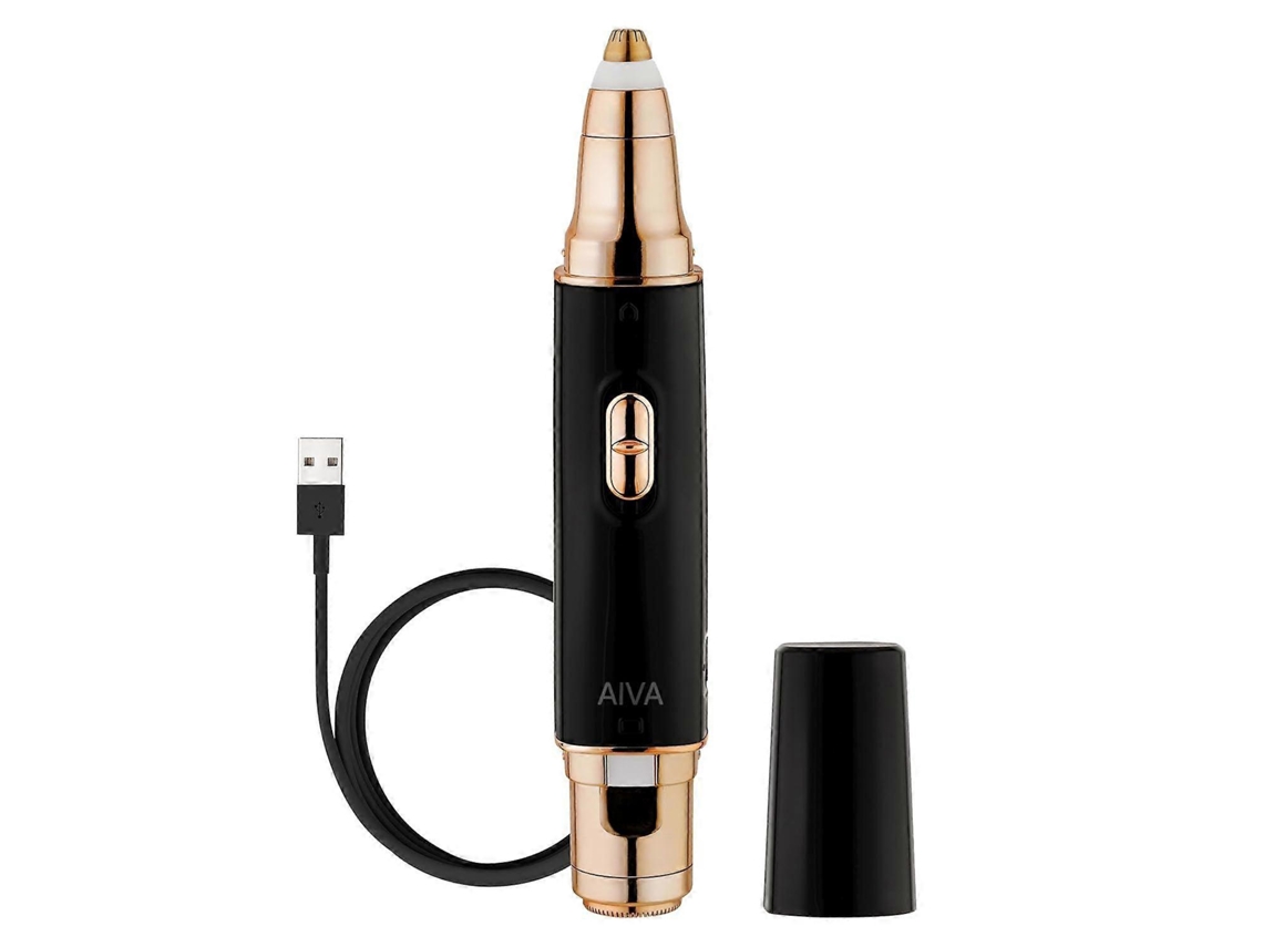 Depiladora facial y recortadora de cejas 2 en 1 Aiva, recargable por USB, con luces LED integradas. Nostalgia88