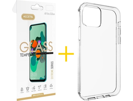 Kit Carcasa y Protector 1 X iPhone 11 Pro Skyhe Silicone Transparente