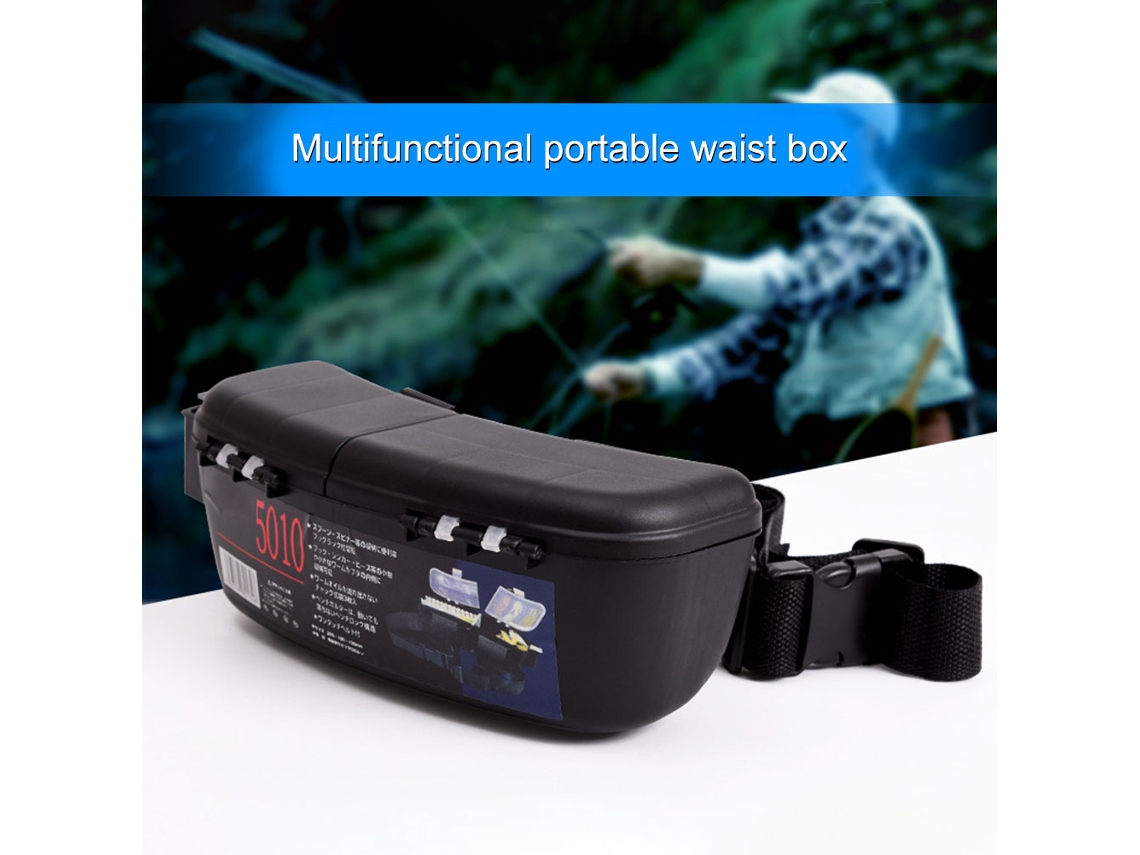 Caja De Aparejos De Pesca Portátil Multifuncional Para La Cintura Con Compartimentos Ajustables Para Señuelos Y Herramientas De Pesca.