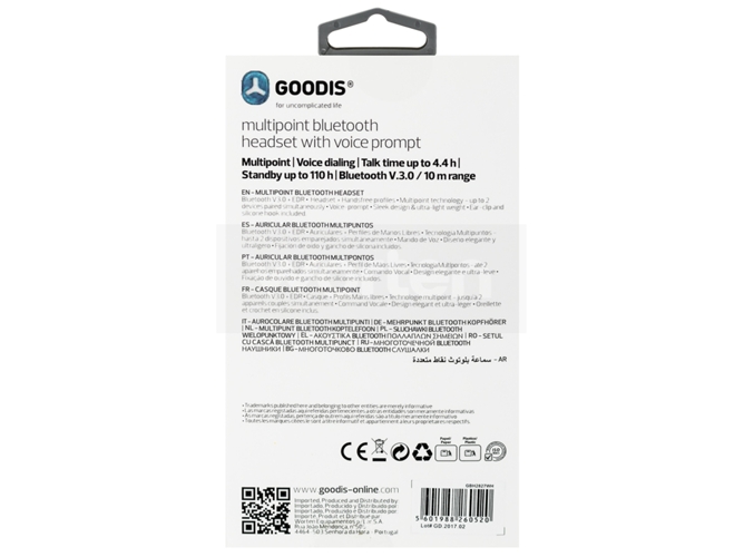 Auriculares Bluetooth Multipunto GOODIS Neo Blanco Auriculares Bluetooth Multipunto GOODIS Neo Blanco
