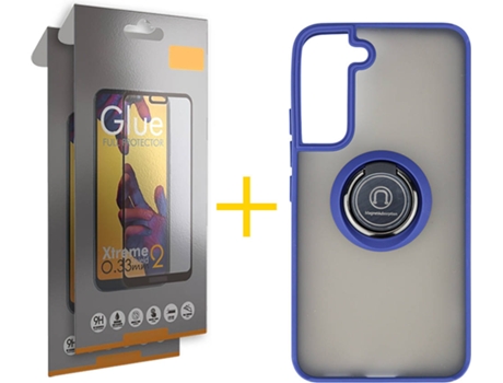 Carcasa + 2 Protectores de Pantalla para Samsung Galaxy S22 5G SKYHE Azul