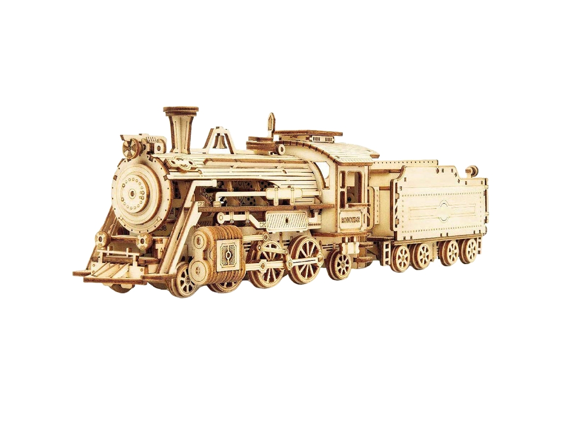 Kit De Montaje De Tren Mecánico De Madera 3d, Rompecabezas Educativo, Juguete Sin Pegamento.