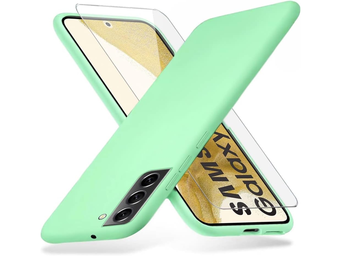 Protector de Pantalla Temperado Fina para Samsung Galaxy S22 5G HONGWE. Verde
