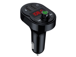Transmisor FM Tarjeta TF U Disco Música Reproducir Coche Reproductor de MP3 2 USB Cargador de coche Bluetooth 5.0 Manos libres Kit de coche Modulador FM (Negro) ENZONS