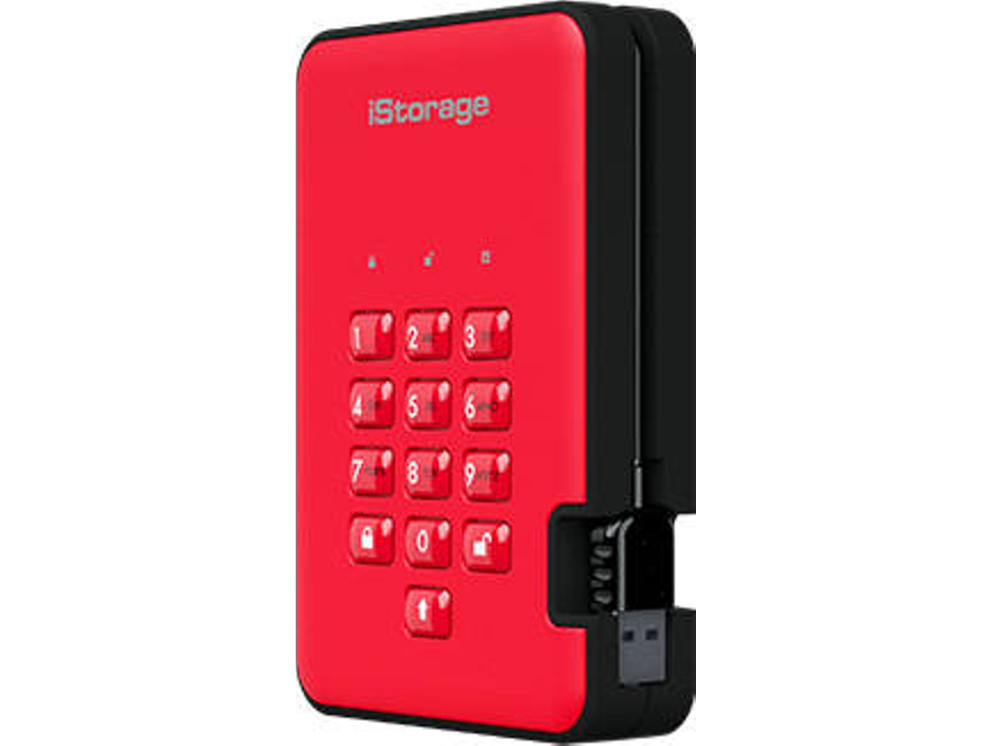 Disco HDD externo ISTORAGE diskAshur 2 Rojo 3 TB (Rojo - 3 TB - USB 3.1)