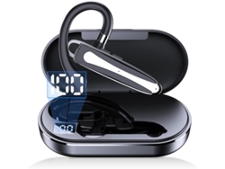 Auriculares Bluetooth V5.3 con micrófono, carga USB-C, resistentes al agua, ideales para camioneros, color negro Bisbisous (negro)