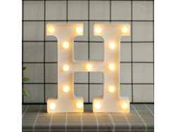 Letras Led Del Alfabeto Con Luz Blanca Cálida Para Decoración Del Hogar, Fiestas, Bares, Bodas O Festivales (h)