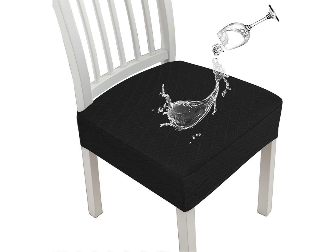 Rebe-fundas Impermeables Para Asientos De Sillas De Comedor Con Red Diamante, Estiradas (negro, 2 Unidades)