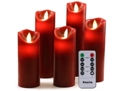EIOORORRIY Velas Sem Chama Com Atmosfera Romântica, Casca De Plástico Fosco Vermelha Decorativa Operada Por Bateria, Evita Derretimento, Pavio Móvel Cintilante,