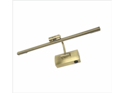 Aplique LED de pared para iluminar cuadros, espejos, 7W estilo tradicional, luz cálida 3000K, acabado bronce, articulado. 34cm, con interruptor PAPUQ