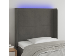 Cabecero Con Led De Terciopelo Gris Oscuro 83x16x118/128 Cm