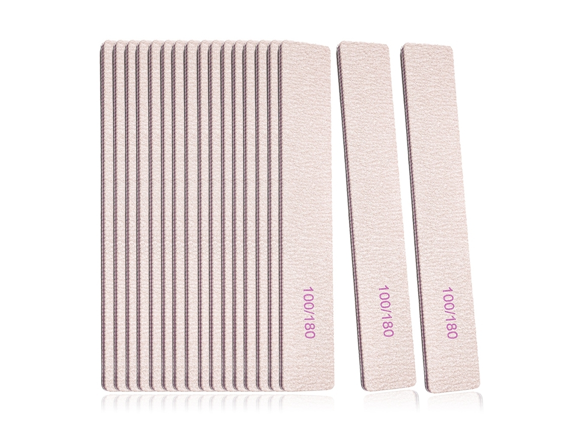 25 Sets Lima Uñas 100 180 Granos Almohadilla Pulido Profesional Doble Acrílico 3 Kits