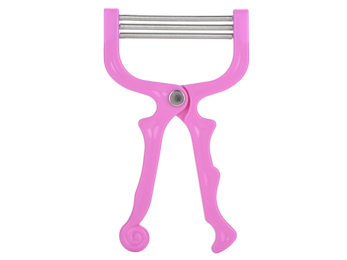 Dispositivo Tradicional Chino Para Depilar Vello Facial Resorte Plástico Acero Inoxidable Rosa