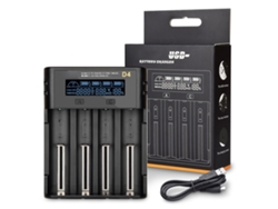 Cargador De Baterías Yonii D4 Con Pantalla Lcd Y 4 Ranuras Para Baterías De Litio Nimh 21700, 26650, Aa Y Aaa.
