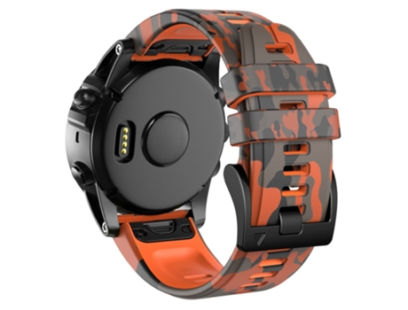 Correa de Silicona 26mm liberación rápida para Garmin Fenix Enduro/Tactix Delta/Tactix 7 Pro - camuflaje naranja